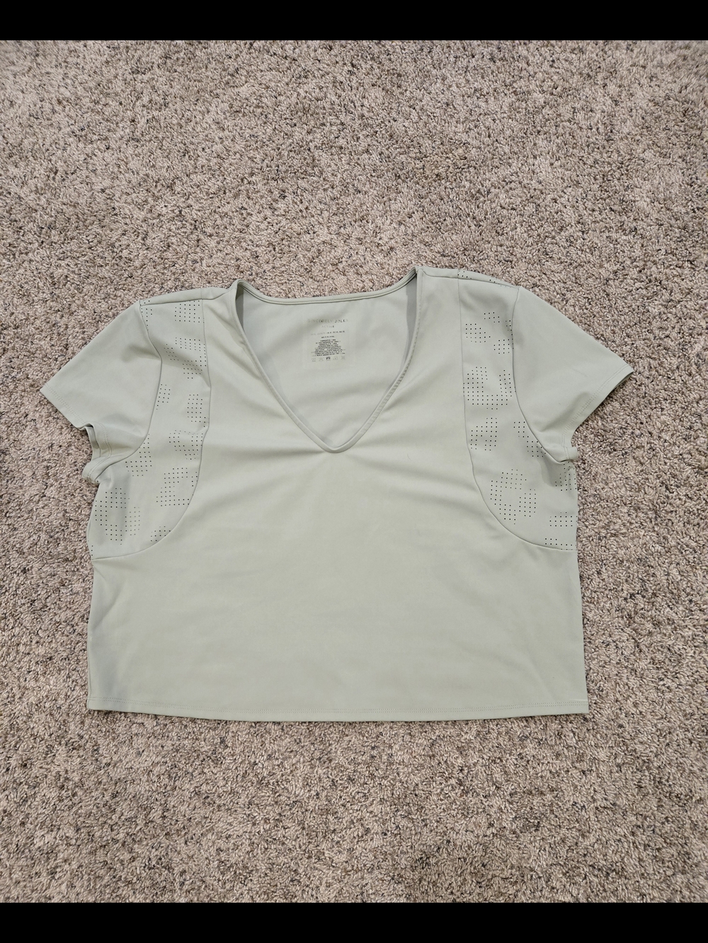 Sincerely Jules Sage Green V-Neck Short Sleeve Top